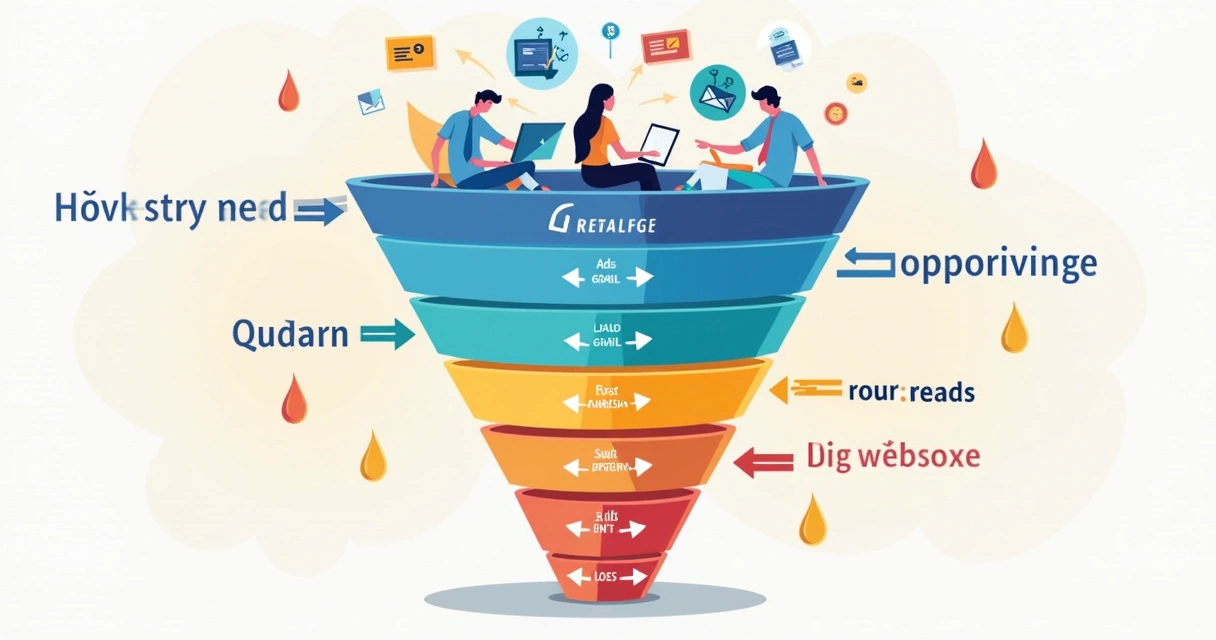 Estratégia mostrando processo de funil B2B