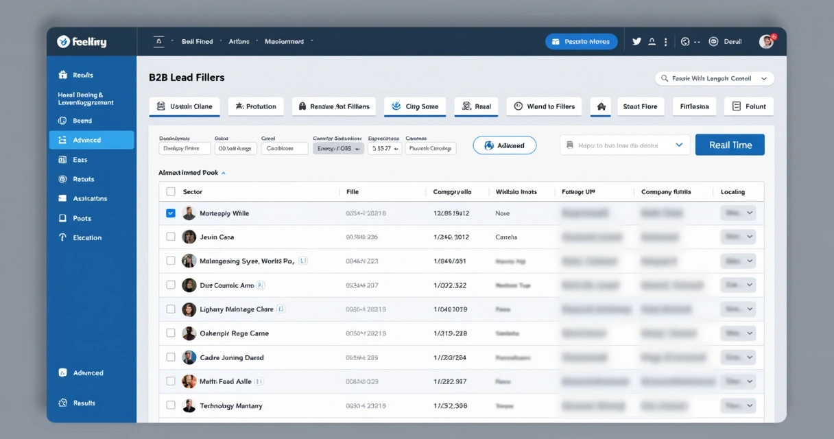 Captação de leads B2B: estratégias digitais e enriquecimento 5 Filtros avançados para prospecção B2B em tela de sistema